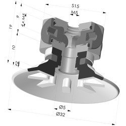 Flat Suction Cup Series 90, Ø 30 mm