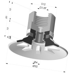 Flat Suction Cup Series 90, Ø 30 mm