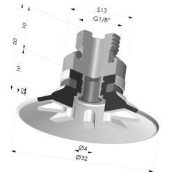 Flat Suction Cup Series 90, Ø 30 mm