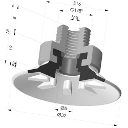 Flat Suction Cup Series 90, Ø 30 mm