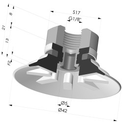 Flat Suction Cup Series 90, Ø 40 mm