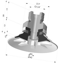 Flat Suction Cup Series 90, Ø 40 mm