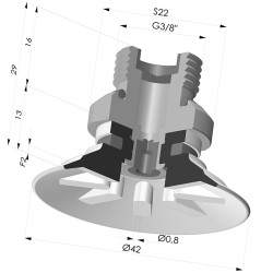 Flat Suction Cup Series 90, Ø 40 mm