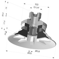 Flat Suction Cup Series 90, Ø 50 mm