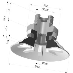 Flat Suction Cup Series 90, Ø 50 mm