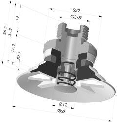 Flat Suction Cup Series 90, Ø 50 mm