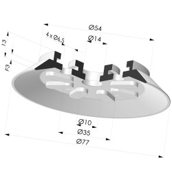 Flat Suction Cup Series 90, Ø 75 mm