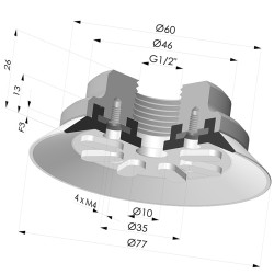 Flat Suction Cup Series 90, Ø 75 mm