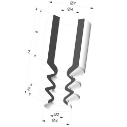 Bellows Suction Cup 2.5 folds Series 8, Ø 4 mm