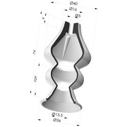 Bellows Suction Cup 2.5 folds Series 8, Ø 34 mm
