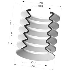 Bellows Suction Cup 5.5 folds Series 8, Ø 36 mm