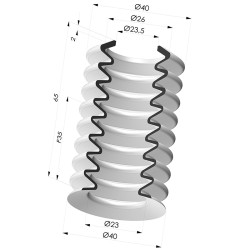 Bellows Suction Cup 8.5 folds Series 8, Ø 39.6MM