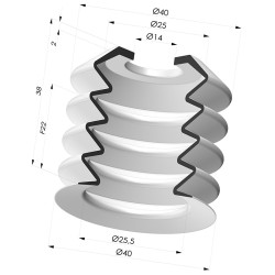 Bellows Suction Cup 4.5 folds Series 8, Ø 40 mm