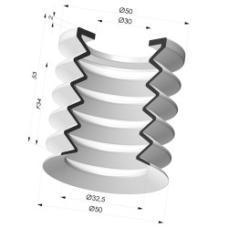 Bellows Suction Cup 4.5 folds Series 8K, Ø 49.8 mm