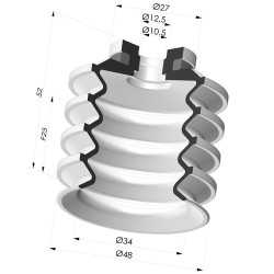 Suction cup 4.5 bellows series 92-2 Ø48.3 mm