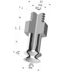 Bellows Suction Cup 1.5 folds Series 91, Ø 6 mm