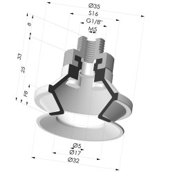 Bellows Suction Cup 1.5 folds Series 91, Ø 30 mm