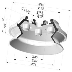 Bellows Suction Cup 1.5 folds Series 91, Ø 75 mm