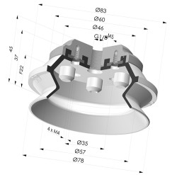 Bellows Suction Cup 1.5 folds Series 91, Ø 75 mm