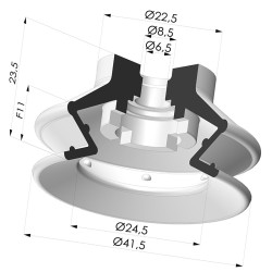 Bellows Suction Cup 1.5 folds Series 97B, Ø 41.4 mm