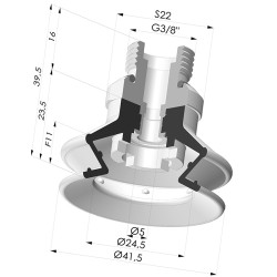 1.5 Bellows Suction Cup Series 97B Ø 41.4MM