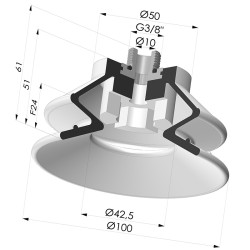Bellows Suction Cup 1.5 folds Series 97B, Ø 100 mm