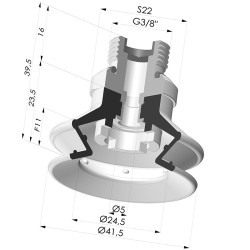 1.5 Bellows Suction Cup Series 97C Ø 41.4MM