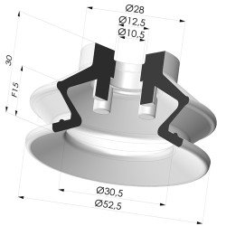 Bellows Suction Cup 1.5 folds Series 97C, Ø 52.5 mm