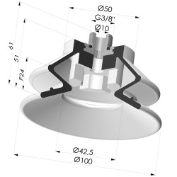 Bellows Suction Cup 1.5 folds Series 97C, Ø 100 mm