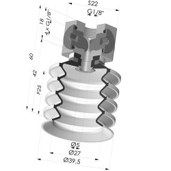 Bellows Suction Cup 4.5 folds Series 92, Ø 40 mm