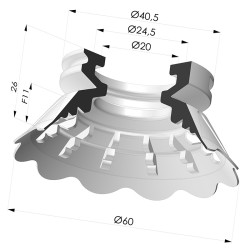 Flat suction cup series 7FP Ø 59.5mm