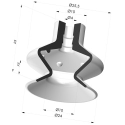 1.5 Bellows Suction Cup Series 1 Ø 25MM