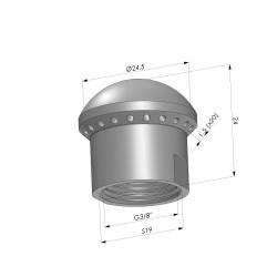 Back Blow-off air nozzle serie BSA - Female G3/8"