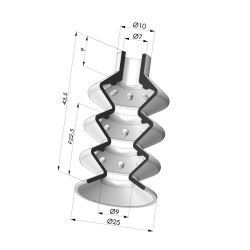 3.5 Bellows Suction Cup Series 8 Ø 25MM