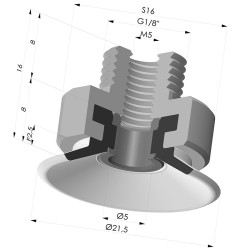 Flat Suction Cup Series 9 Ø 21.5MM