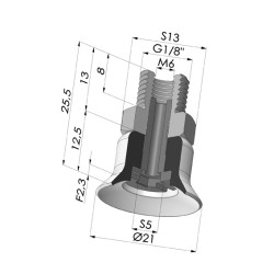 Flat Suction Cup Series PFTM Ø 21MM