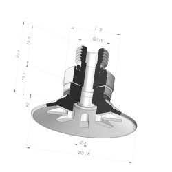 Flat Suction Cup Series 90 Ø 31.8MM