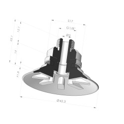Flat Suction Cup Series 90 Ø 42.3MM