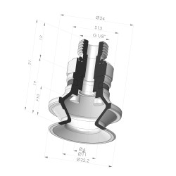 1.5 Bellows Suction Cup Series 91 Ø 22.2MM