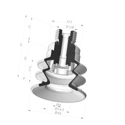 2.5 Bellows Suction Cup Series 96B Ø 35MM