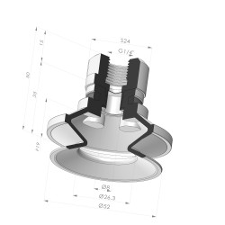 1.5 Bellows Suction Cup Series 91 Ø 52MM