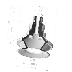 1.5 Bellows Suction Cup Series 91 Ø 31.8MM