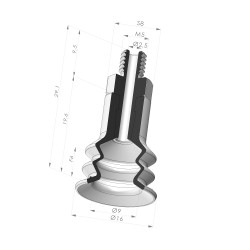 2.5 Bellows Suction Cup Series 96C Ø 16MM