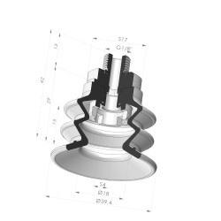 2.5 Bellows Suction Cup Series 96C Ø 39.4MM