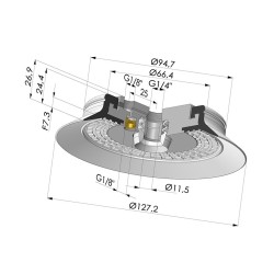 Flat Suction Cup Series 6S Ø 127.2MM