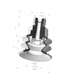 2.5 Bellows Suction Cup Series 96C Ø 35MM
