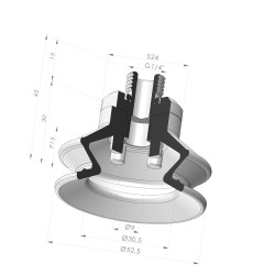 1.5 Bellows Suction Cup Series 97C Ø 52.5MM