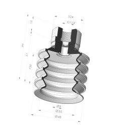 4.5 Bellows Suction Cup Series 92 Ø 48MM