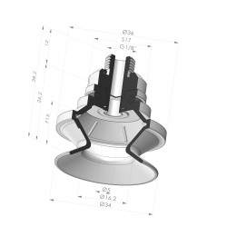 1.5 Bellows Suction Cup Series 91 Ø 34MM