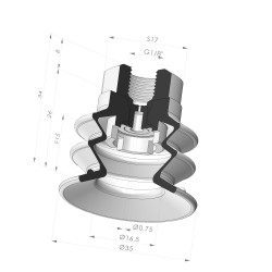 2.5 Bellows Suction Cup Series 96C Ø 35MM
